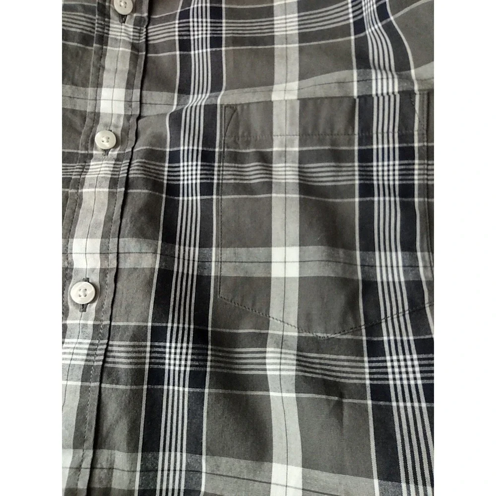 J. Crew Button Down Shirt XL Mens Plaid Brown White Retro Cabin Core Long Sleeve